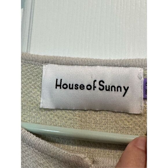 House of Sunny Hibiscus Aaron Knit Long Length Short Sleeve Top Women's 8US - Picture 4 of 16